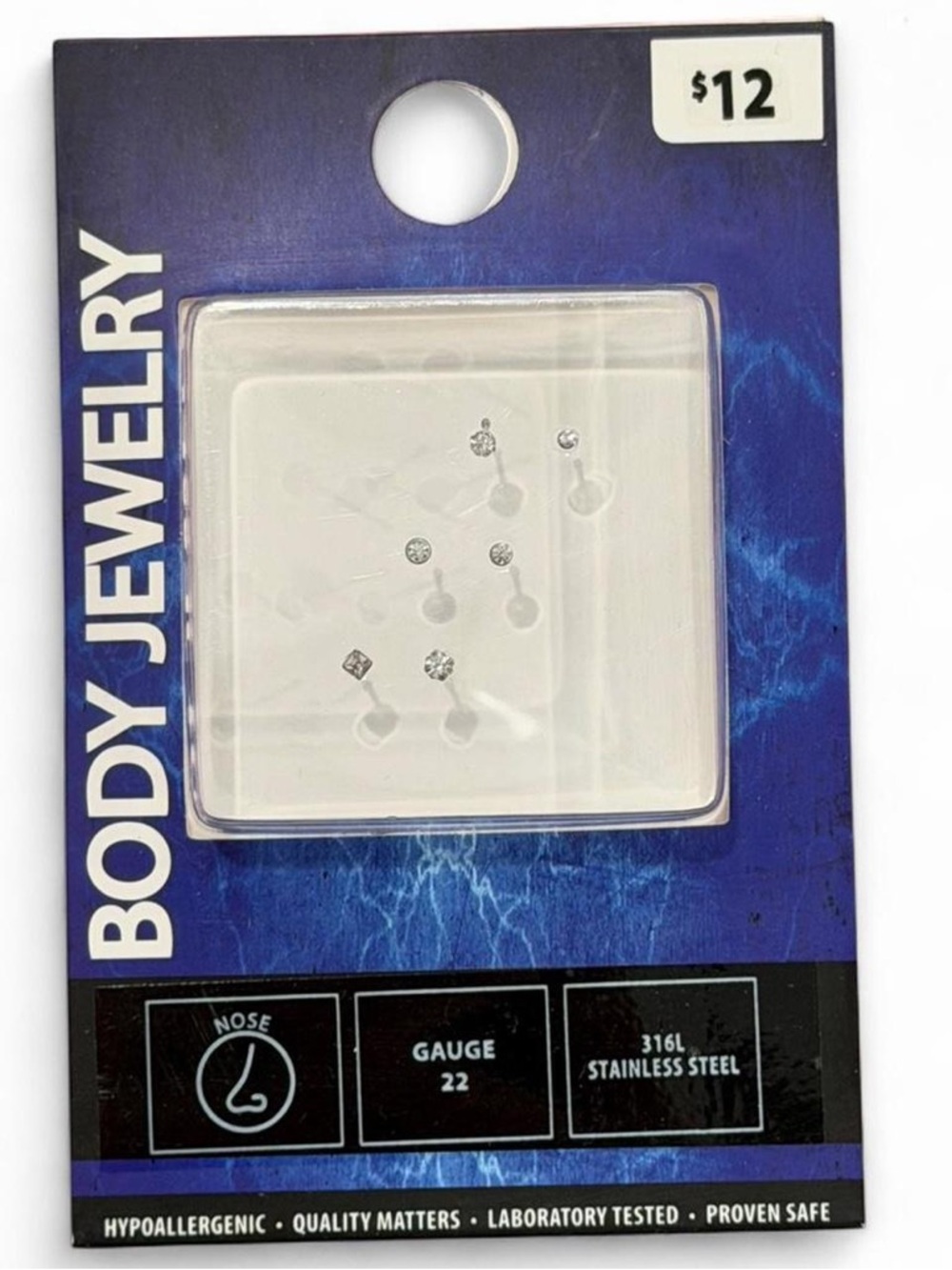 Clear Crystal Nose Piercing Jewelry (6 Studs)